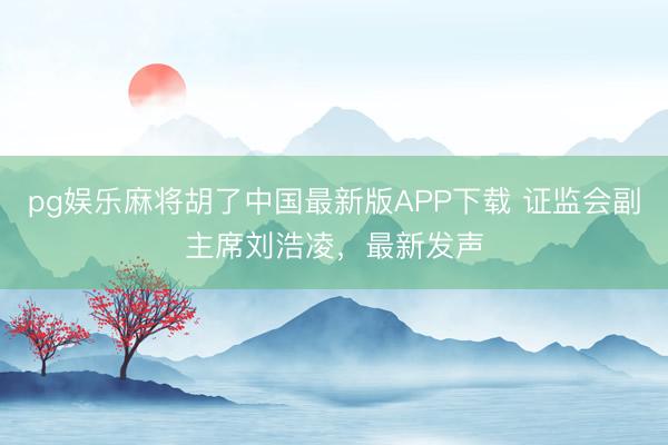 pg娱乐麻将胡了中国最新版APP下载 证监会副主席刘浩凌,最新发声