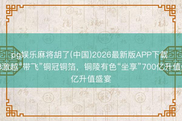 pg娱乐麻将胡了(中国)2026最新版APP下载 PCB激越“带飞”铜冠铜箔，铜陵有色“坐享”700亿升值盛宴