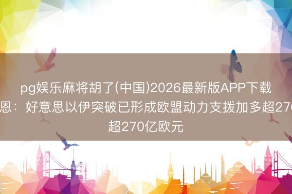 pg娱乐麻将胡了(中国)2026最新版APP下载 冯德莱恩:好意思以伊突破已形成欧盟动力支拨加多超270亿欧元