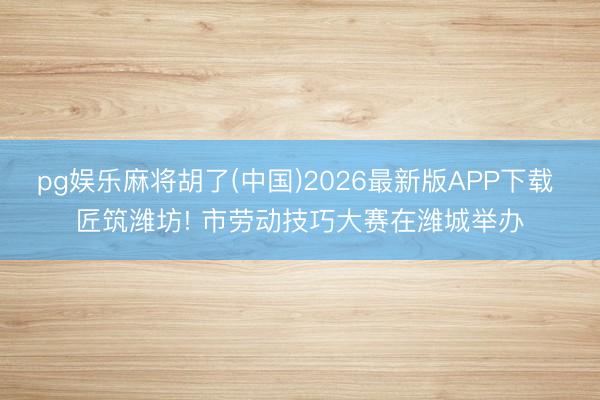 pg娱乐麻将胡了(中国)2026最新版APP下载 匠筑潍坊! 市劳动技巧大赛在潍城举办