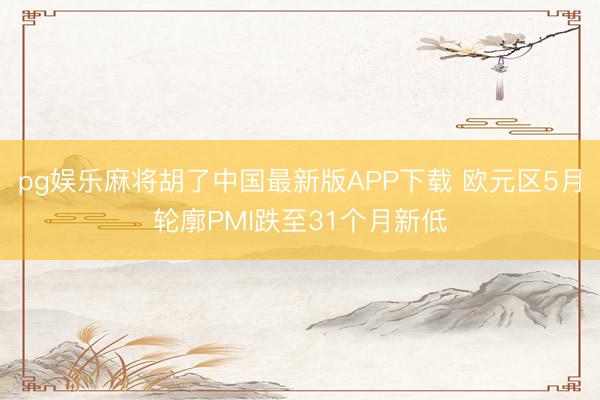 pg娱乐麻将胡了中国最新版APP下载 欧元区5月轮廓PMI跌至31个月新低