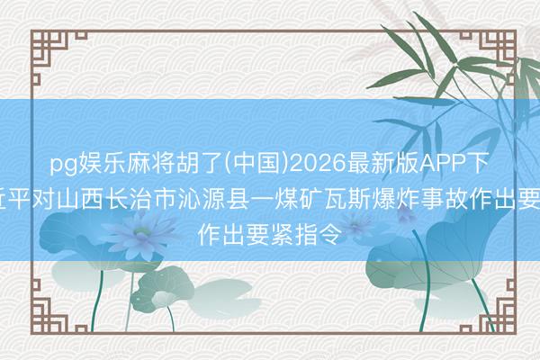 pg娱乐麻将胡了(中国)2026最新版APP下载 习近平对山西长治市沁源县一煤矿瓦斯爆炸事故作出要紧指令